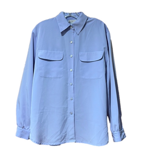 Laura Tyler Purple Button Down Blouse Women's